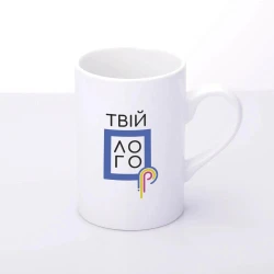 Чашка для сублімації Sublime вузька з вашим логотипом біла 280 мл